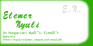 elemer nyuli business card